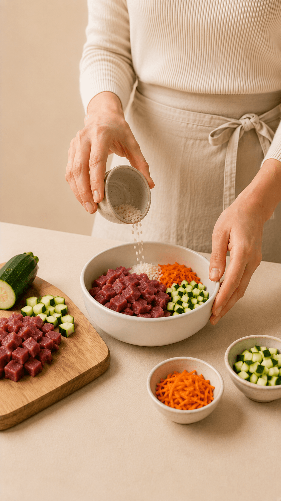 Préparation d'un repas équilibré pour un animal